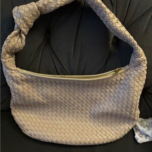 Quince Woven Hobo Bag in Light Taupe